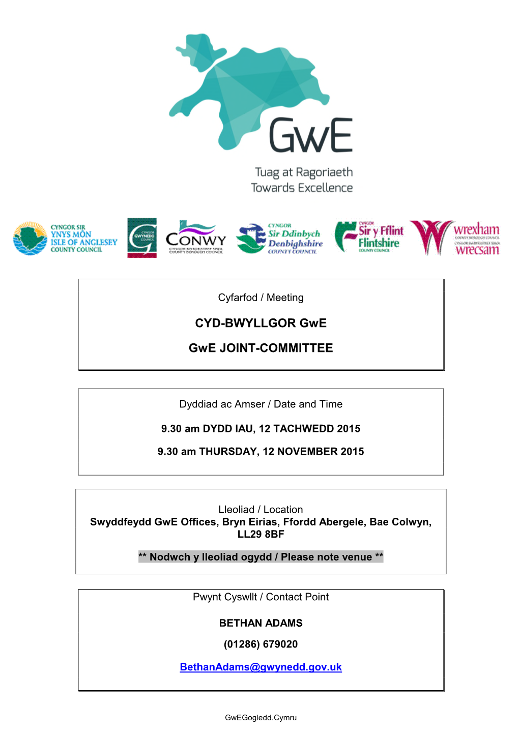 Gwe Joint-Committee Agenda 12-11-15 Updated