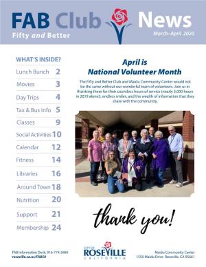 April Is National Volunteer Month