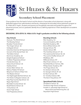 Secondary School Placement