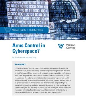 Arms Control in Cyberspace?