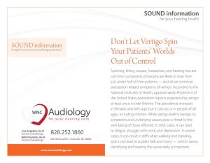 Don't Let Vertigo Spin Your Patients' Worlds out of Control