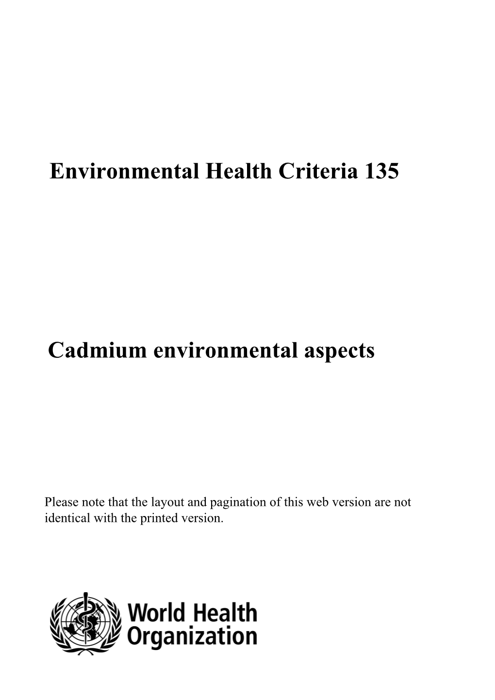 Environmental Health Criteria 135