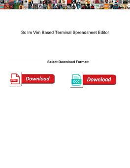 Sc Im Vim Based Terminal Spreadsheet Editor
