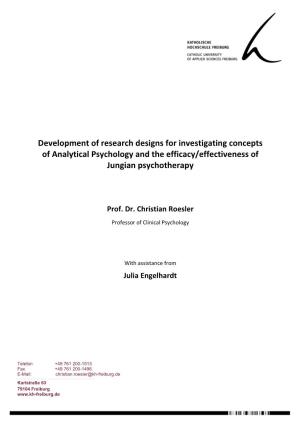 Development of Research Designs for Investigating Concepts of Analytical Psychology and the Efficacy/Effectiveness of Jungian Psychotherapy
