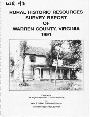 Rural Historic Resources Survey Report Warren
