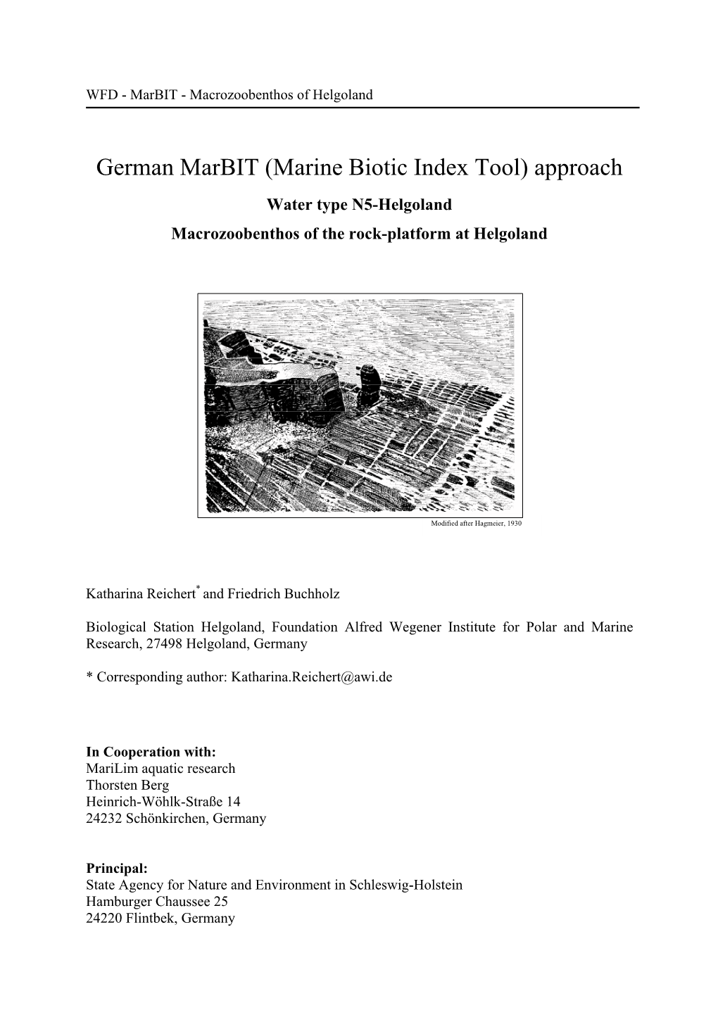 Marine Biotic Index Tool) Approach Water Type N5-Helgoland Macrozoobenthos of the Rock-Platform at Helgoland