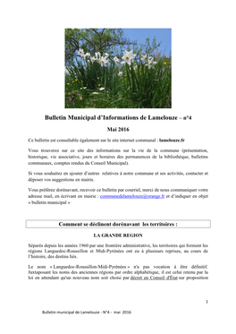 Bulletin Municipal D'informations De Lamelouze –