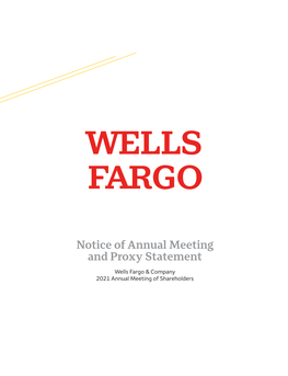 Wells Fargo 2021 Proxy Statement