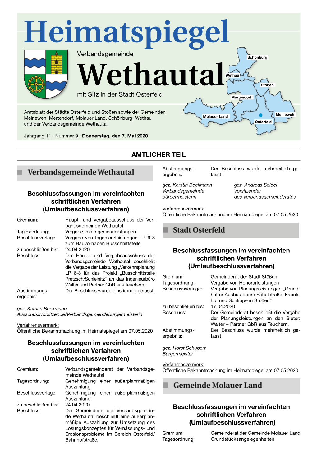 Heimatspiegel Wethautal - Amtlicher Teil 2 · Nr