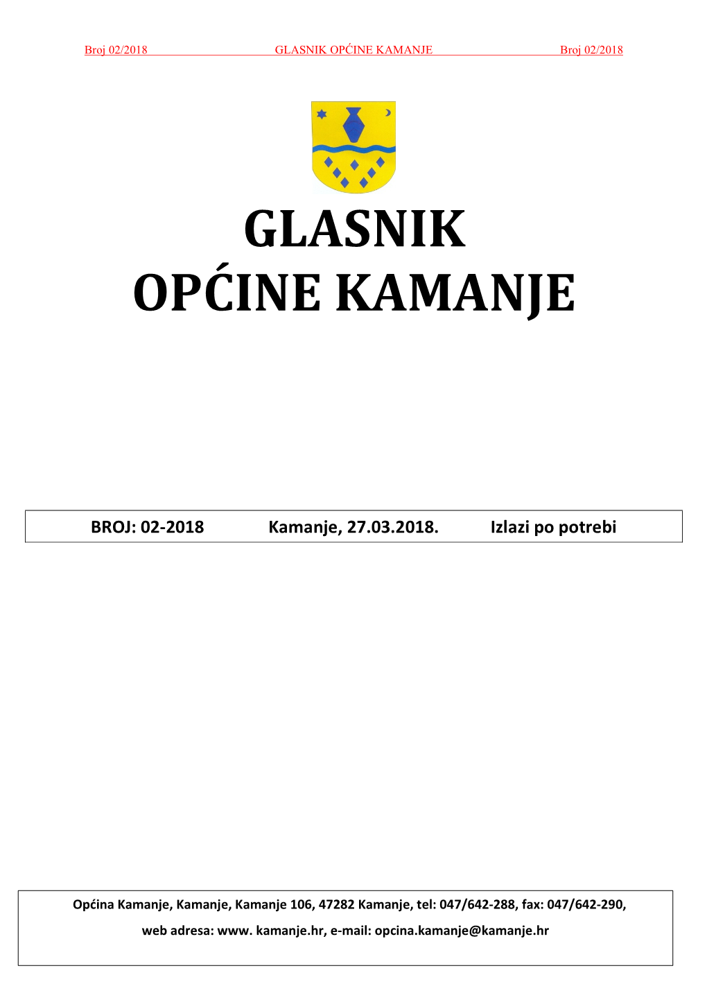 GLASNIK OPĆINE KAMANJE Broj 02/2018