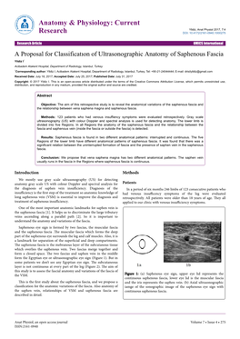 A Proposal for Classification of Ultrasonographic Anatomy Of