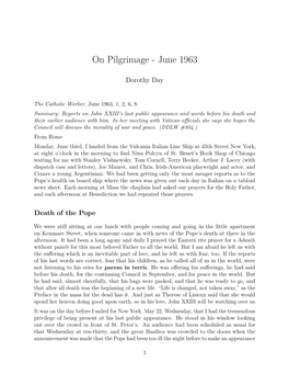 On Pilgrimage - June 1963