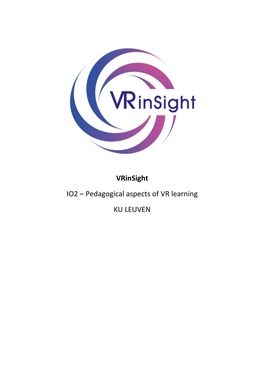 Pedagogical Aspects of VR Learning KU LEUVEN
