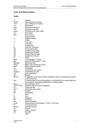 Units and Abbreviations Units