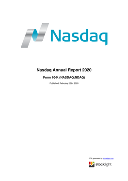 Nasdaq Annual Report 2020