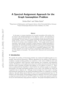 A Spectral Assignment Approach for the Graph Isomorphism Problem