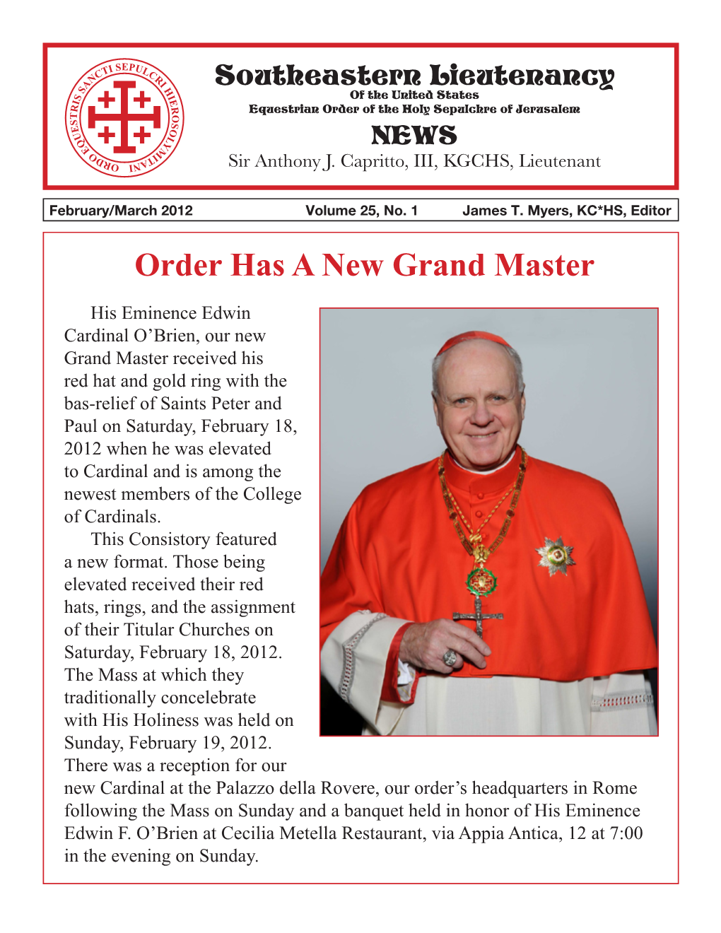 Order Has a New Grand Master