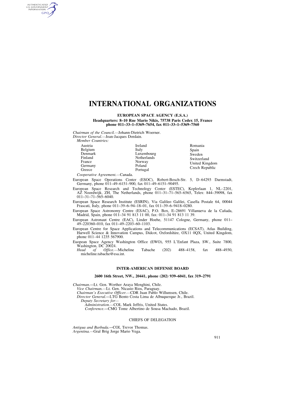 International Organizations