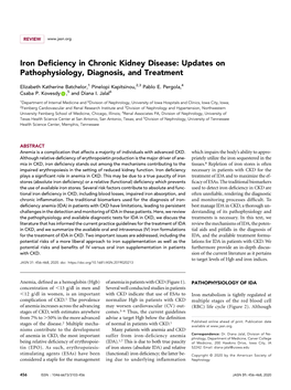 Iron Deficiency in Chronic Kidney Disease