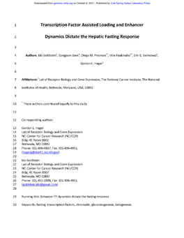 Transcription Factor Assisted Loading and Enhancer Dynamics Dictate the Hepatic Fasting Response