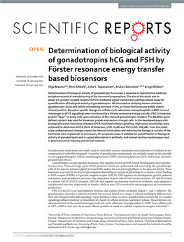 Determination of Biological Activity of Gonadotropins Hcg and FSH By