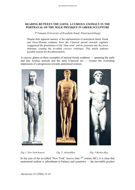 A Curious Anomaly in the Portrayal of the Male Physique in Greek Sculpture