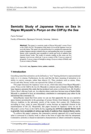 Semiotic Study of Japanese Views on Sea in Hayao Miyazaki's Ponyo on the Cliff by The