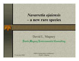Navarretia Ojaiensis – a New Rare Species