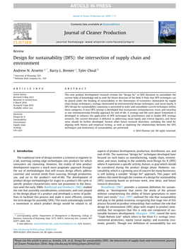 Design for Sustainability (DFS): the Intersection of Supply Chain and Environment