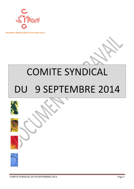 Comite Syndical Du 9 Septembre 2014