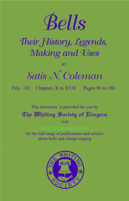 Satis N. Coleman File – 02 : Chapters X to XVII Pages 96 to 186