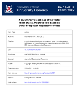 A Preliminary Global Map of the Vector Lunar Crustal Magnetic Field Based on Lunar Prospector Magnetometer Data