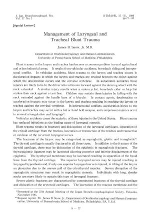 Management of Laryngeal and Tracheal Blunt Trauma