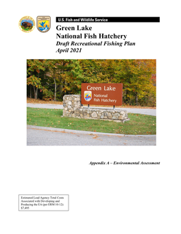 Green Lake National Fish Hatchery Recreational Fishing
