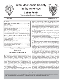 June 2003 Newsletter