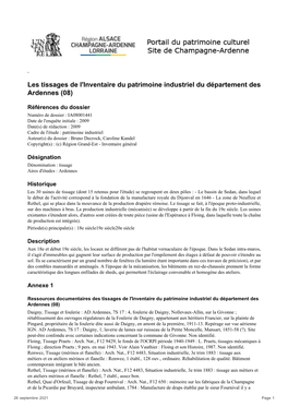 Les Tissages De L'inventaire Du Patrimoine Industriel Du Département Des Ardennes (08)