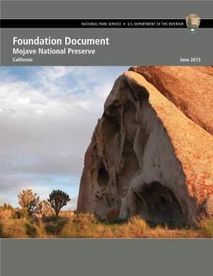 Foundation Document, Mojave National Preserve, California
