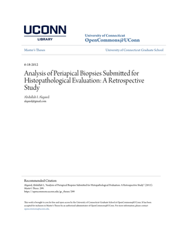 Analysis of Periapical Biopsies Submitted for Histopathological Evaluation: a Retrospective Study Abdullah I