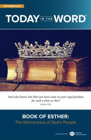 BOOK of ESTHER: the Deliverance of God’S People