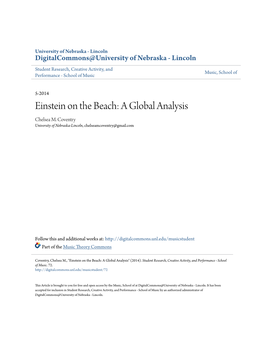 Einstein on the Beach: a Global Analysis Chelsea M