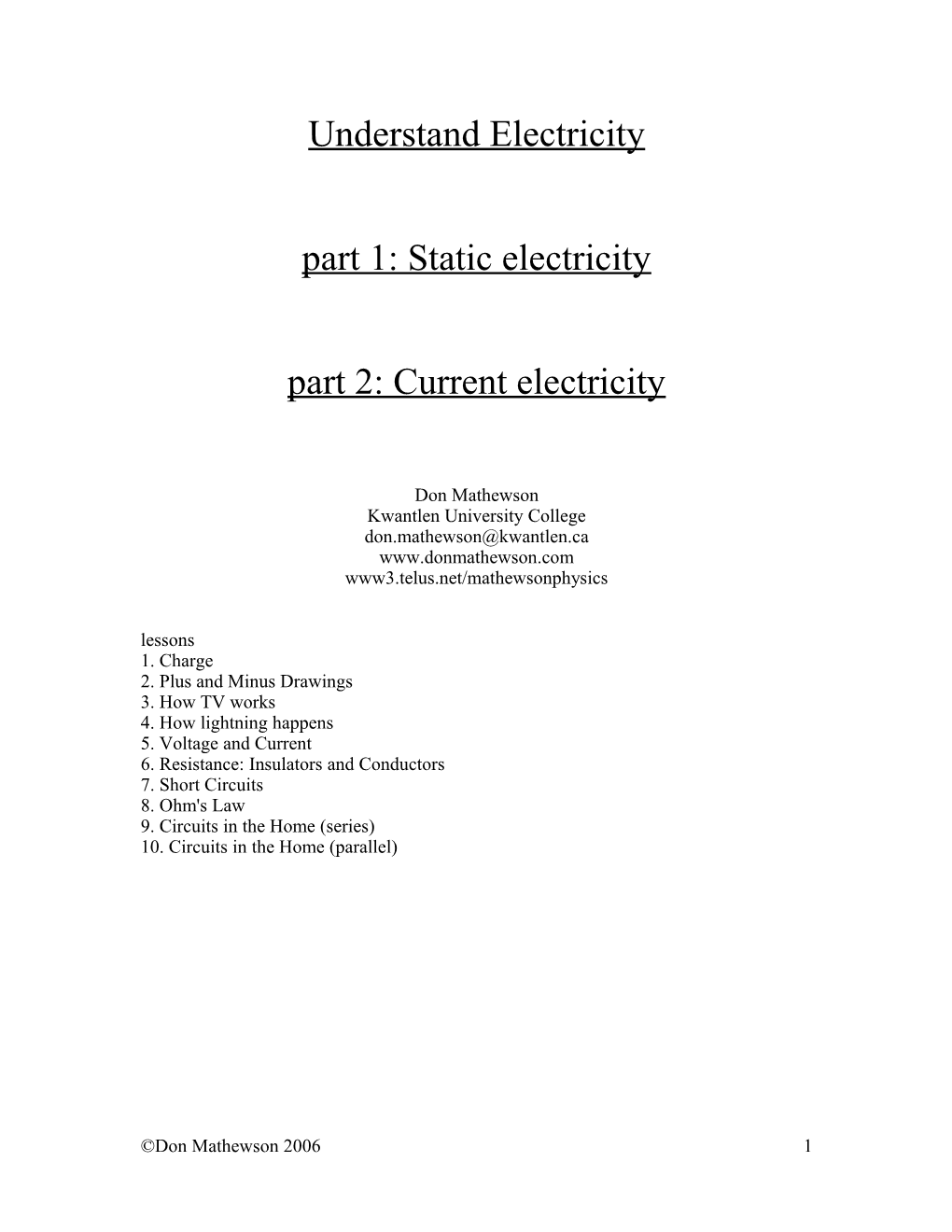 Understand Electricity