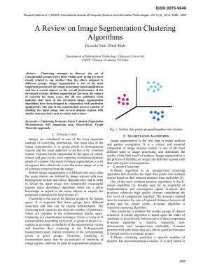 A Review on Image Segmentation Clustering Algorithms Devarshi Naik , Pinal Shah