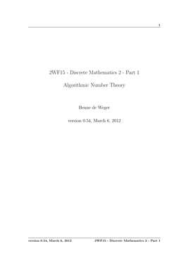 2WF15 - Discrete Mathematics 2 - Part 1