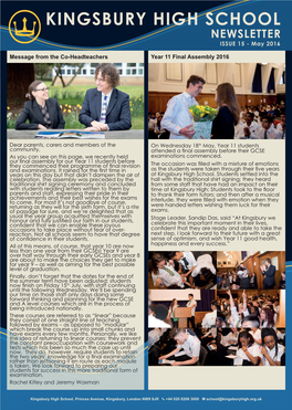 NEWSLETTER ISSUE 15 - May 2016