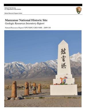 Geologic Resources Inventory Report, Manzanar