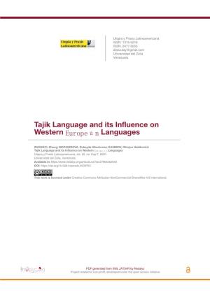 Tajik Language and Its Influence on Western Europeаn Languages