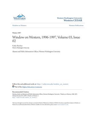 Window on Western, 1996-1997, Volume 03, Issue 02 Kathy Sheehan Western Washington University