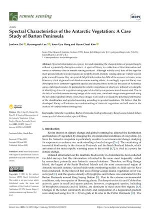 Spectral Characteristics of the Antarctic Vegetation: a Case Study of Barton Peninsula