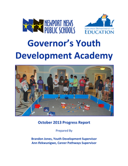 Governor's Youth Development Academy Pre-Summer Program Survey