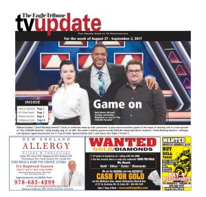 Game on •TV Word Search Page 2 Debi Mazar, Michael Strahan and Bobby •Family Favorites Page 4 Moynihan As Seen in “The •Hollywood Q&A Page14 $100,000 Pyramid”